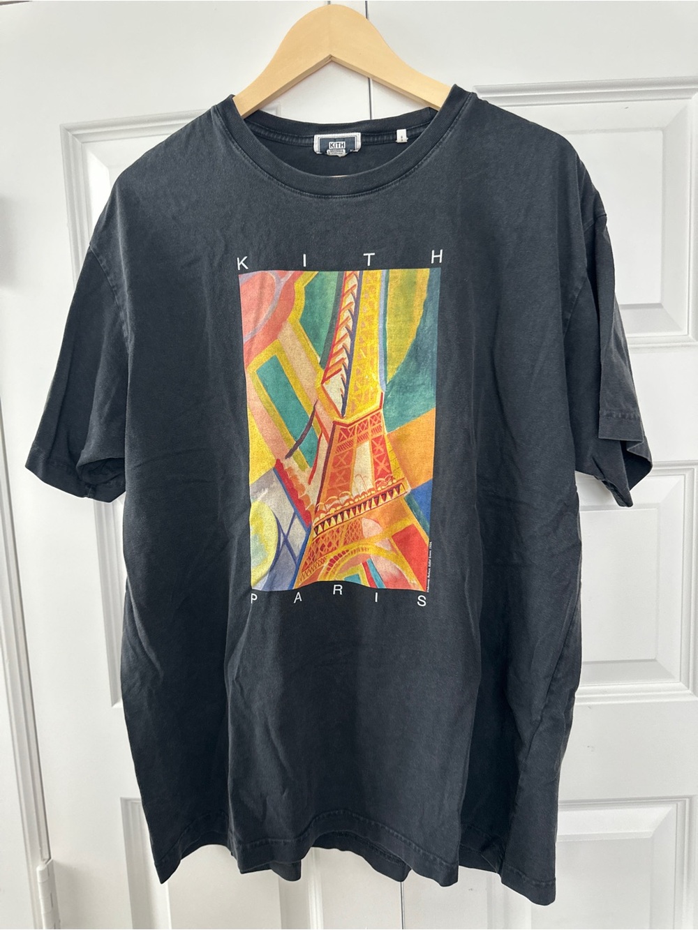 Kith Black Crewneck Tee with Logo Neck Tag